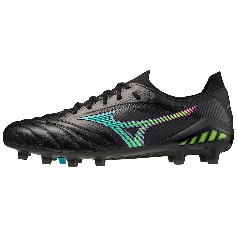 Chuteiras Mizuno Morelia Neo III Beta Japan - Homem - Pretas/Azuis Turquesa - CRVMX4578